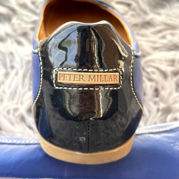Peter Millar Leather Moccasins Golf Flats Driving Shoes Womens 7.5 Blue Tassels - Picture 4 of 11